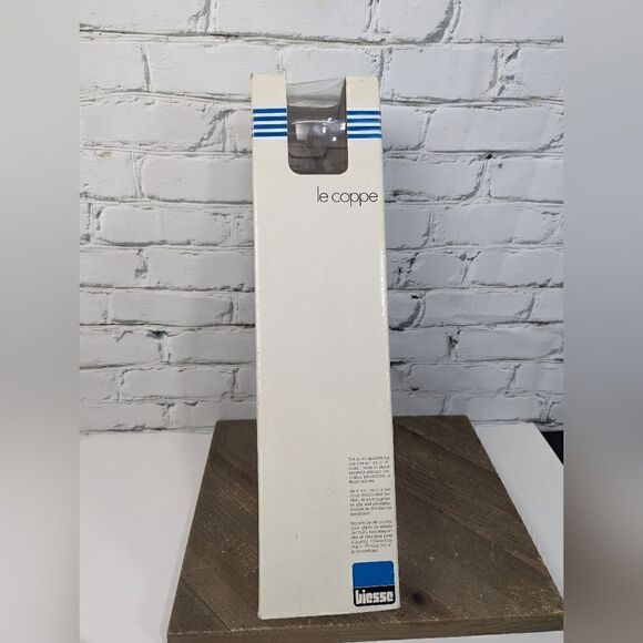 Pino Spagnolo Biesse Le coppe, Set of 6 Goblets with box, white and clear - Picture 8 of 12